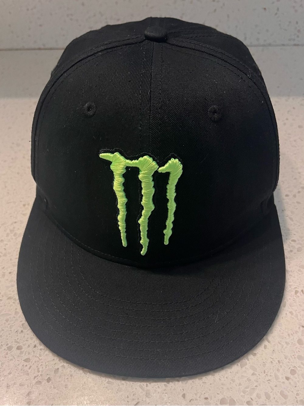 Monster Energy Black Snapback Hat w/ Neon Green Logo